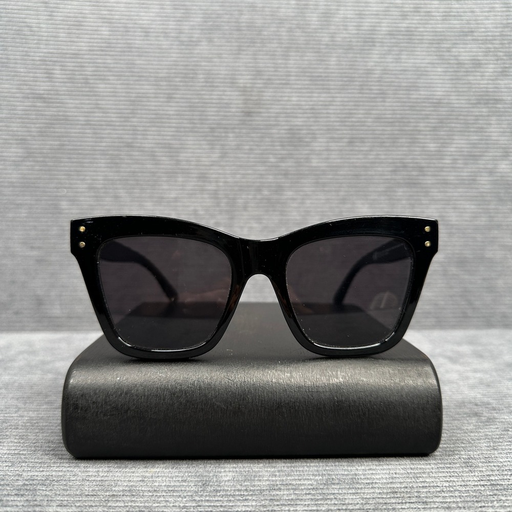 H&M Black Square Cat Eye Sunglasses Gold Dot Detail 106 Y2k2742 5 248391